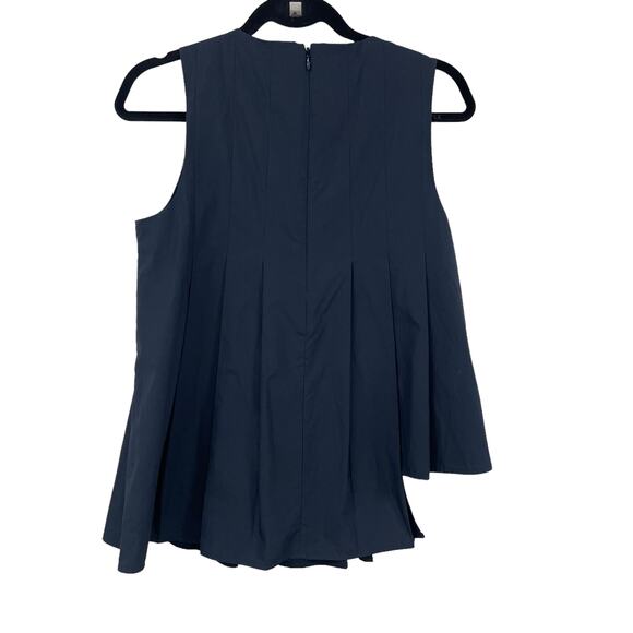 Prose & Poetry Sleeveless Asymmetrical Pleated Top Navy Womens Small - Picture 5 of 5